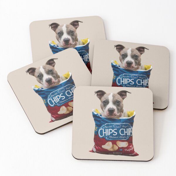 Item preview, Funny cute pitbull dog in a crisp packet designed and sold by dogoloopy.