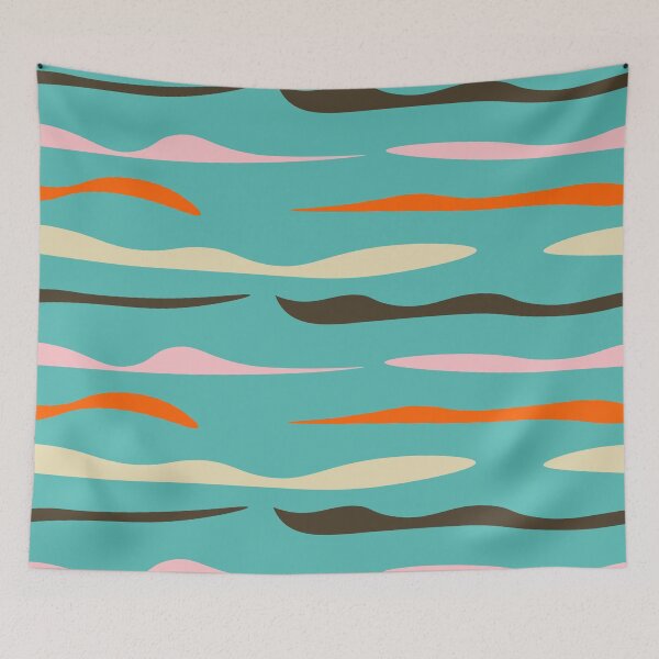 Item preview, Mid Mod Waves Lines Blue designed and sold by susycosta.