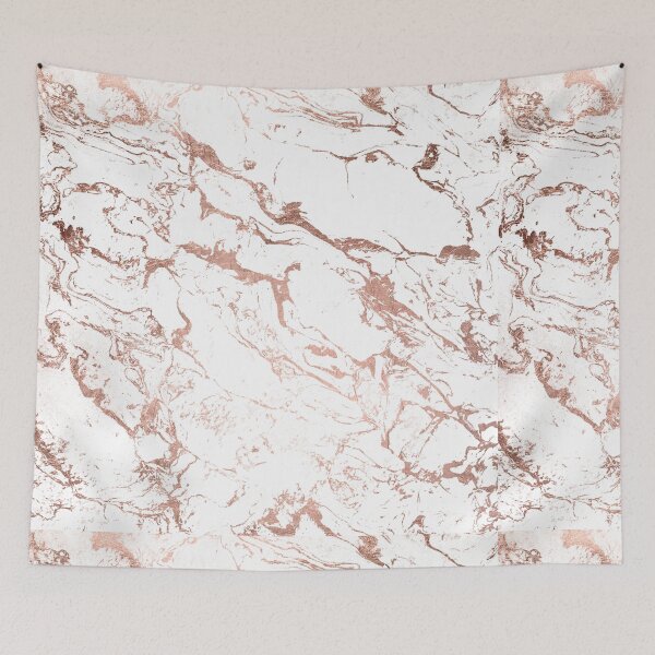 Item preview, Modern elegant chic faux rose gold white marble photo print designed and sold by GirlyTrend.