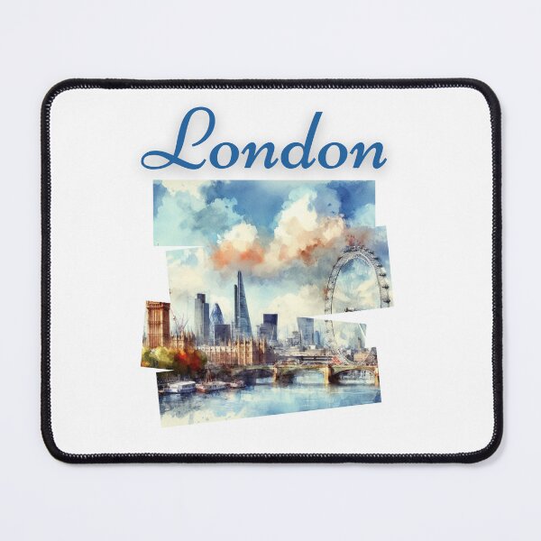 Item preview, Watercolour London iconic buildings, river Thames, Cheesegrater, London eyes designed and sold by Coolparrotgirl.