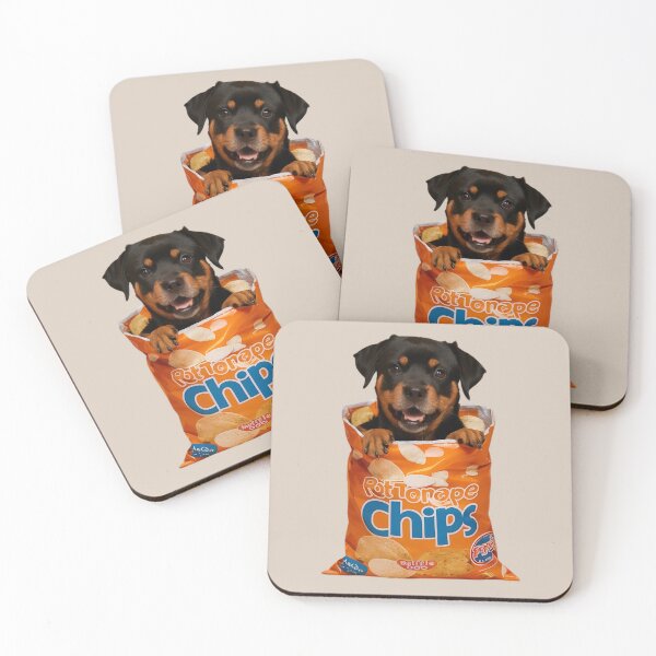 Aperçu de l'œuvre Chien rottweiler drôle et mignon dans un paquet croustillant créée et vendue par dogoloopy.