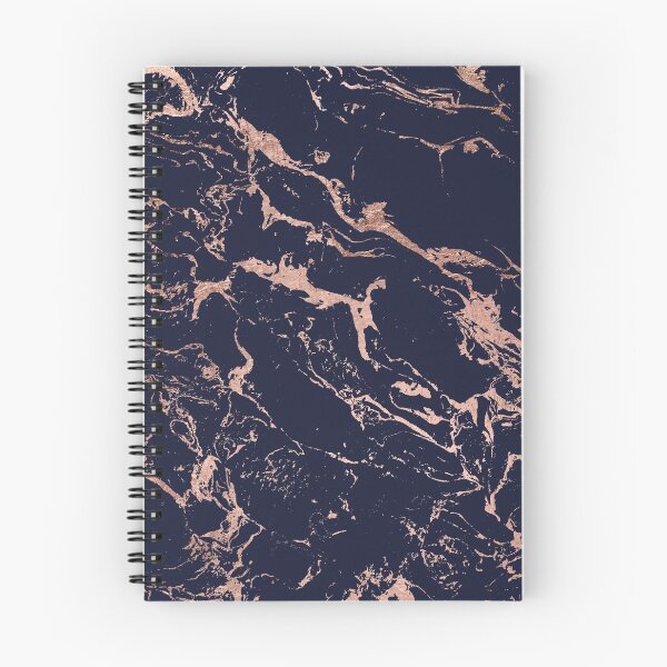 Item preview, Modern elegant chic faux rose gold navy blue marble photo print designed and sold by GirlyTrend.