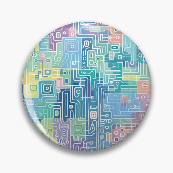 Item preview, Pastel computer pattern repeating digital organic nerdy geeky cute pixelated shapes designed and sold by TankandDPS.