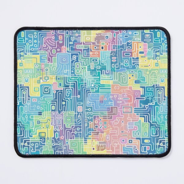 Item preview, Pastel computer pattern repeating digital organic nerdy geeky cute pixelated shapes designed and sold by TankandDPS.