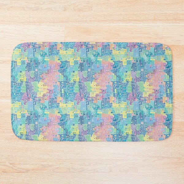 Item preview, Pastel computer pattern repeating digital organic nerdy geeky cute pixelated shapes designed and sold by TankandDPS.