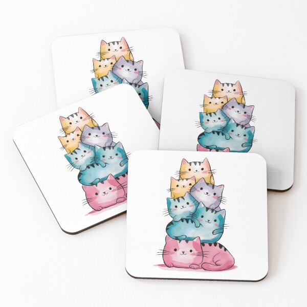 Item preview, Watercolor cats and kittens, kawaii and cute designed and sold by BobaTeeStore.
