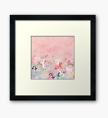 Pastel blush watercolor ombre floral watercolor Framed Print