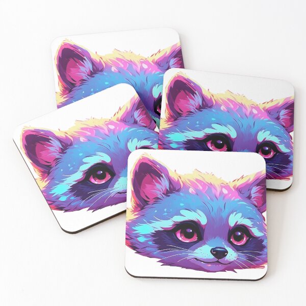 Item preview, Purple raccoon face  designed and sold by LevCreates.