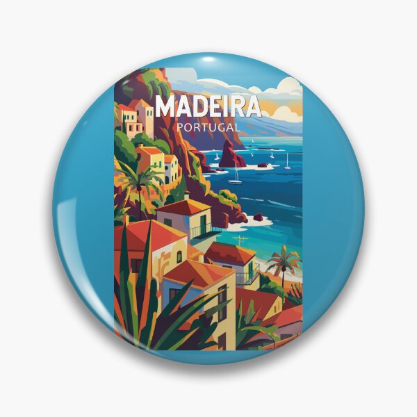 Item preview, Madeira Portugal Travel Art Vintage designed and sold by KrisSidDesigns.