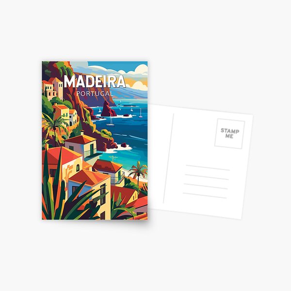 Item preview, Madeira Portugal Travel Art Vintage designed and sold by KrisSidDesigns.