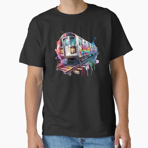 Item preview, New York trains watercolor style, NYC subway car retro  designed and sold by NewYorkify.