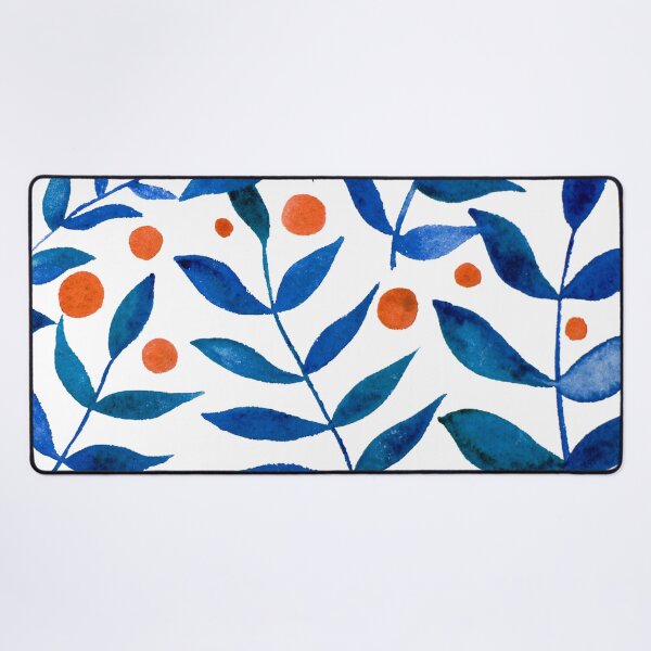 Item preview, Watercolor berries and branches - blue and orange designed and sold by wackapacka.