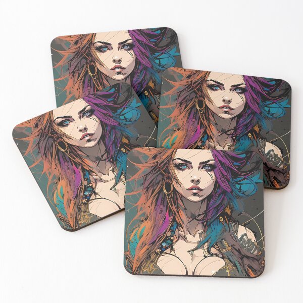 Item preview, Attractive woman in inkpunk style designed and sold by MrBooch.