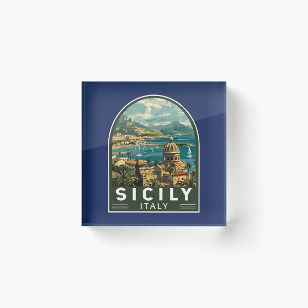 Item preview, Sicily Italy Travel Art Emblem designed and sold by KrisSidDesigns.