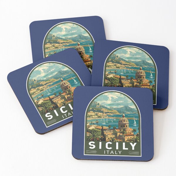 Item preview, Sicily Italy Travel Art Emblem designed and sold by KrisSidDesigns.