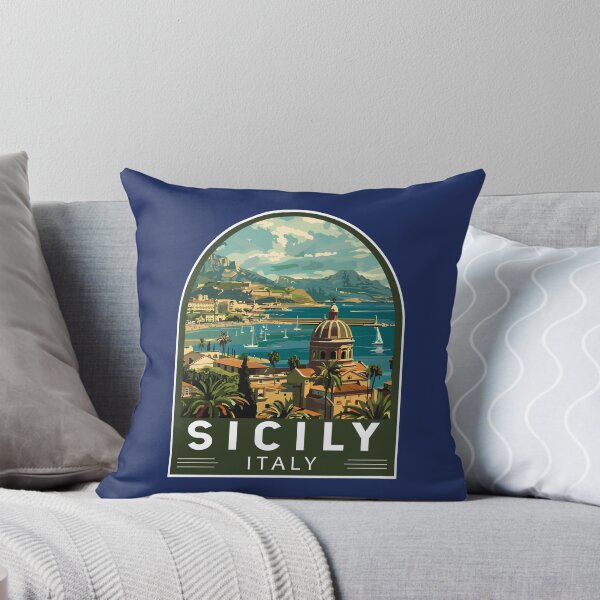 Item preview, Sicily Italy Travel Art Emblem designed and sold by KrisSidDesigns.