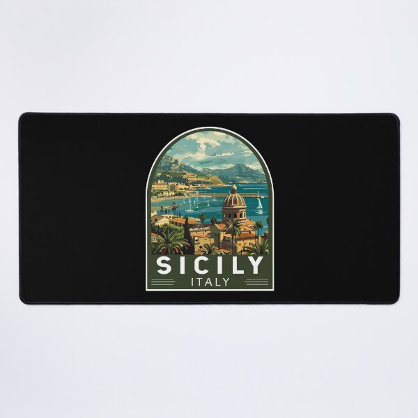 Item preview, Sicily Italy Travel Art Emblem designed and sold by KrisSidDesigns.