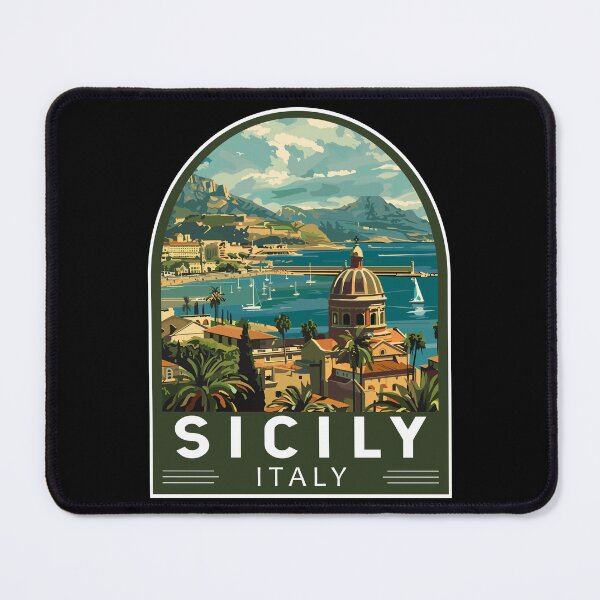 Item preview, Sicily Italy Travel Art Emblem designed and sold by KrisSidDesigns.