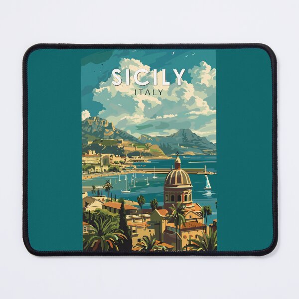 Item preview, Sicily Italy Travel Art Vintage designed and sold by KrisSidDesigns.