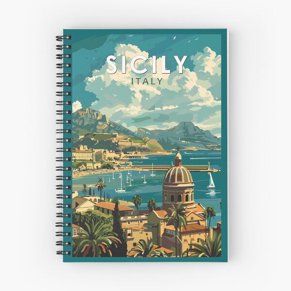 Item preview, Sicily Italy Travel Art Vintage designed and sold by KrisSidDesigns.