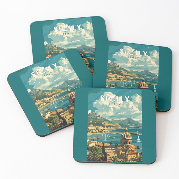 Item preview, Sicily Italy Travel Art Vintage designed and sold by KrisSidDesigns.