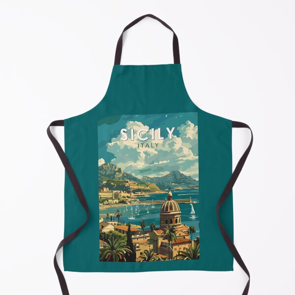 Item preview, Sicily Italy Travel Art Vintage designed and sold by KrisSidDesigns.