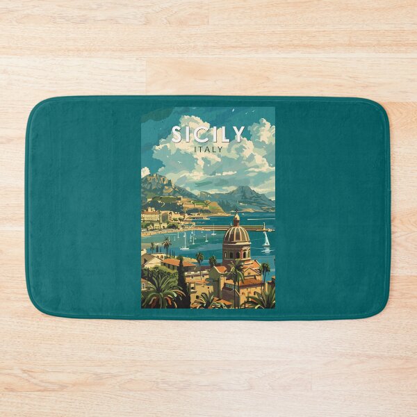 Item preview, Sicily Italy Travel Art Vintage designed and sold by KrisSidDesigns.