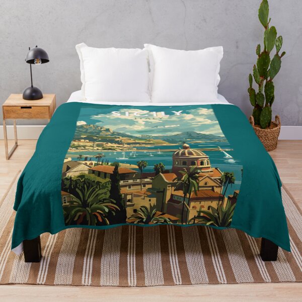 Item preview, Sicily Italy Travel Art Vintage designed and sold by KrisSidDesigns.
