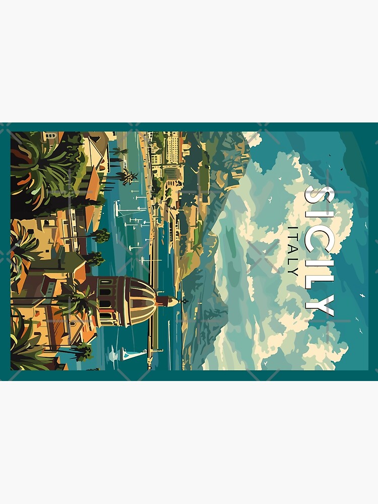 Thumbnail 2 of 2, Jigsaw Puzzle, Sicily Italy Travel Art Vintage designed and sold by KrisSidDesigns.