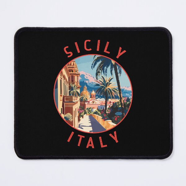 Item preview, Sicily Italy Retro Distressed Circle designed and sold by KrisSidDesigns.