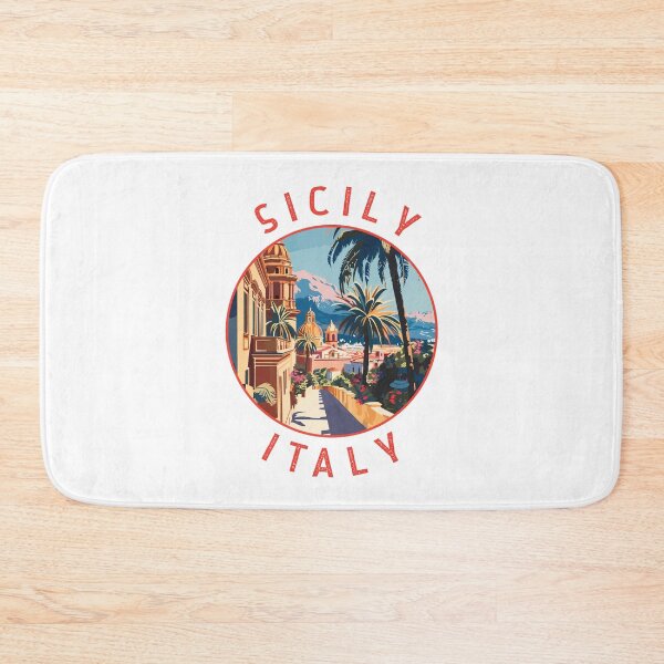 Item preview, Sicily Italy Retro Distressed Circle designed and sold by KrisSidDesigns.