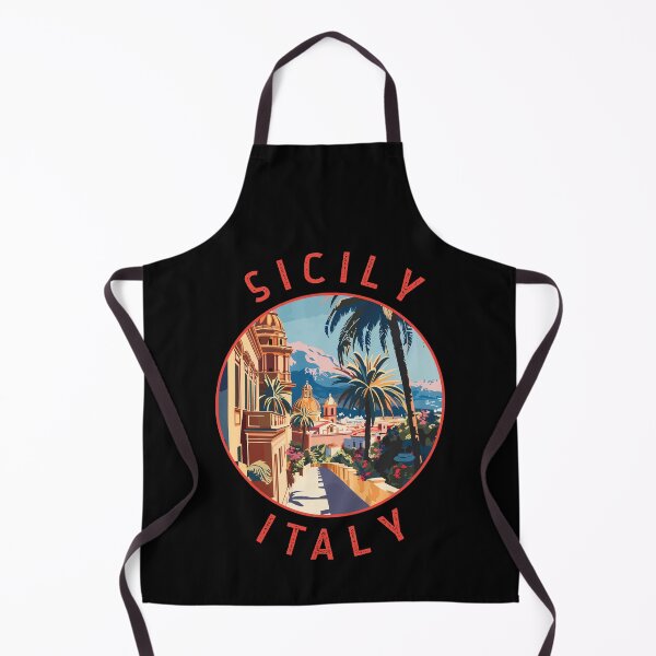 Item preview, Sicily Italy Retro Distressed Circle designed and sold by KrisSidDesigns.