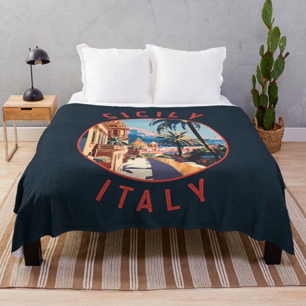 Item preview, Sicily Italy Retro Distressed Circle designed and sold by KrisSidDesigns.