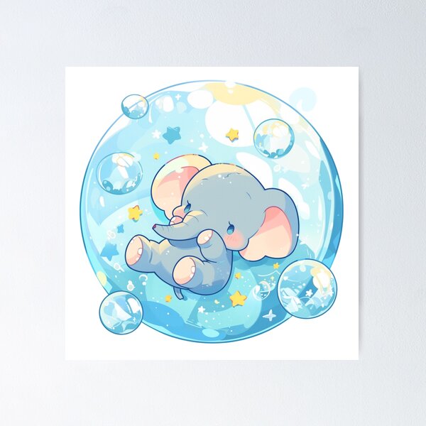 Item preview, Elephant // Cute Elephant art // Elephants // children // Bubbles // Baby Elephant designed and sold by SMARTKIT  DESIGNAGENCY.