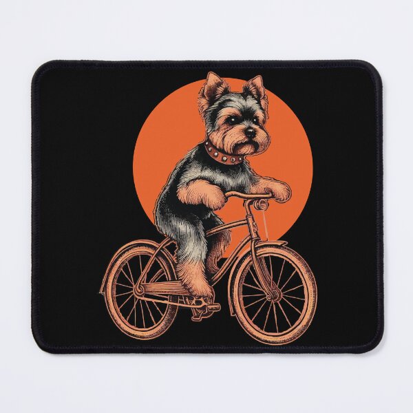 Item preview, Yorkshire Terrierdog riding a bicycle designed and sold by JawArts.