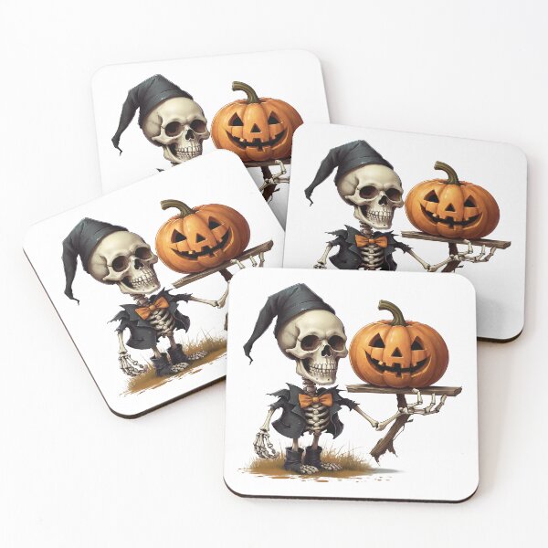 Item preview, Little Horrors - Skeleton and Pumpkin (White Variant) designed and sold by Creep-Vault.