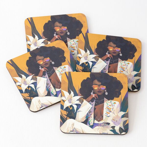 Item preview, Aesthetic Cute Floral Black Girl designed and sold by The Deep Studio.