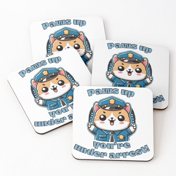 Item preview, Pawsitive Law Enforcement - cute kawaii cat cop catches criminals - cat memes  designed and sold by PatrykT94.