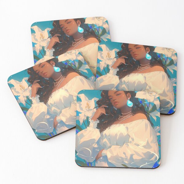 Item preview, Aesthetic Cute Floral Black Girl designed and sold by The Deep Studio.