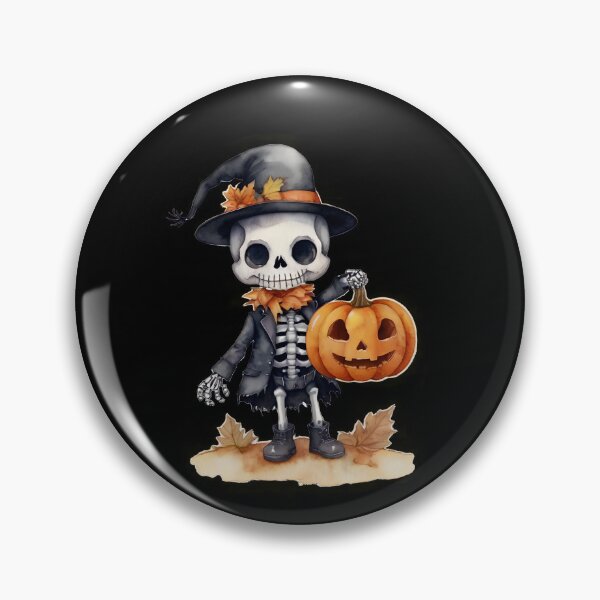 Item preview, Little Horrors - Cute Skeleton and Pumpkin (Black Variant) designed and sold by Creep-Vault.