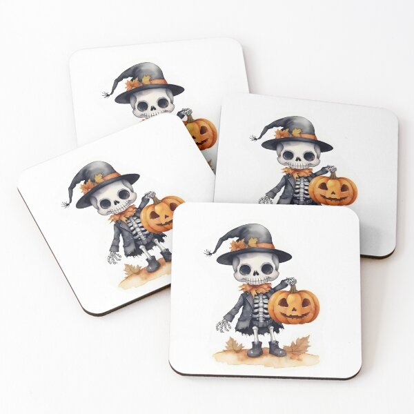 Item preview, Little Horrors - Cute Skeleton and Pumpkin (White Variant) designed and sold by Creep-Vault.
