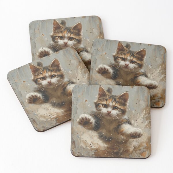 Item preview, Kitten Frenzy Artwork, Charming Kitten Illustration, Colorful Nursery Wall Art designed and sold by SavageKitties.