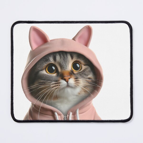 Item preview, very cute cat with a hoodie stands designed and sold by bernhagen.