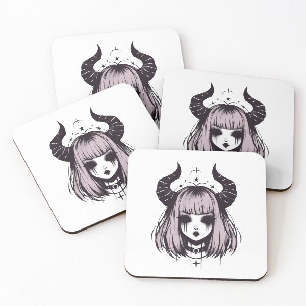 Item preview, Goth girl demon pastel designed and sold by Emegan Print Art.
