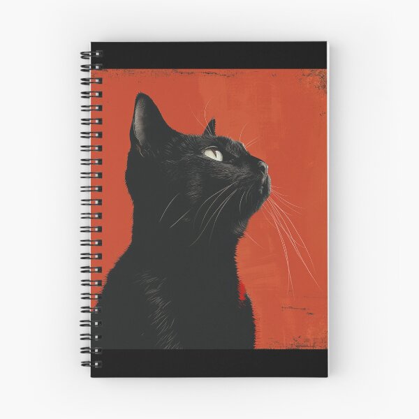Item preview, Black Cat with a Red Background Artwork, Striking Home Decoration designed and sold by SavageKitties.