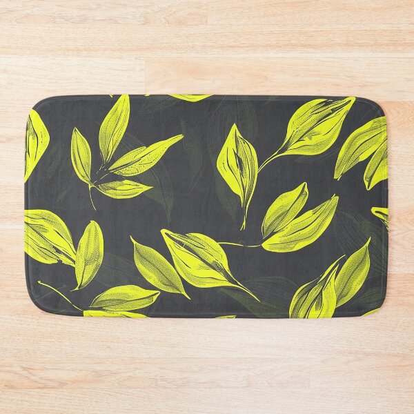 Item preview, Leaf pattern, neon yellow color on a gray background designed and sold by Dream scape  of Lucy.