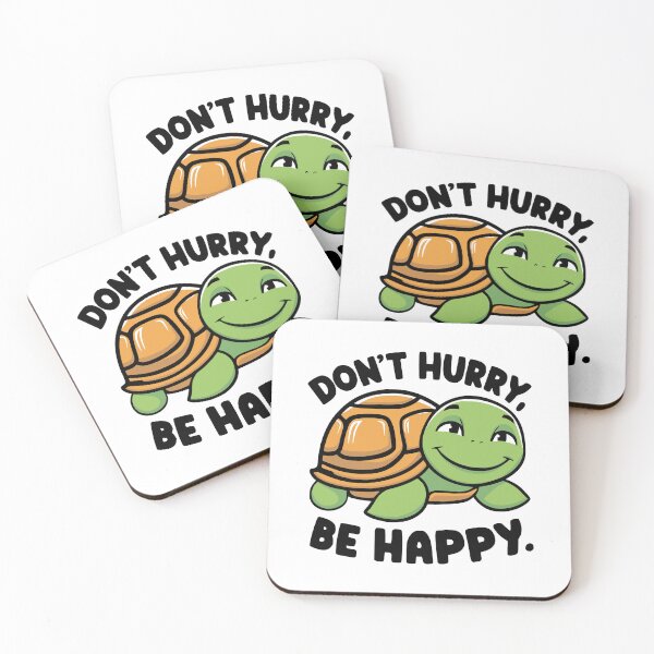Item preview, Don't Hurry Be Happy! Funny Cute Turtle Pun designed and sold by PMCreative.