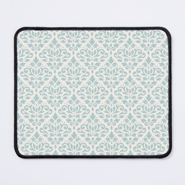 Item preview, Scroll Damask Pattern Lt Teal on Cream designed and sold by NataliePaskell.