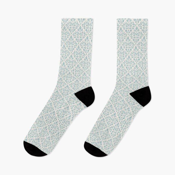 Item preview, Scroll Damask Pattern Lt Teal on Cream designed and sold by NataliePaskell.