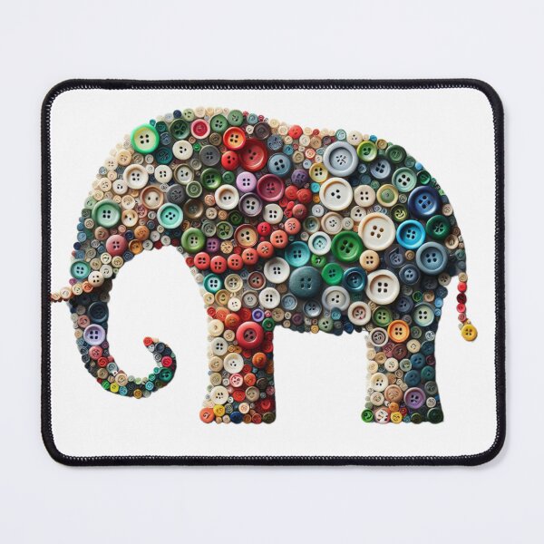 Item preview, Buttoned Animal Collection Art - Elephant designed and sold by MiszungART.